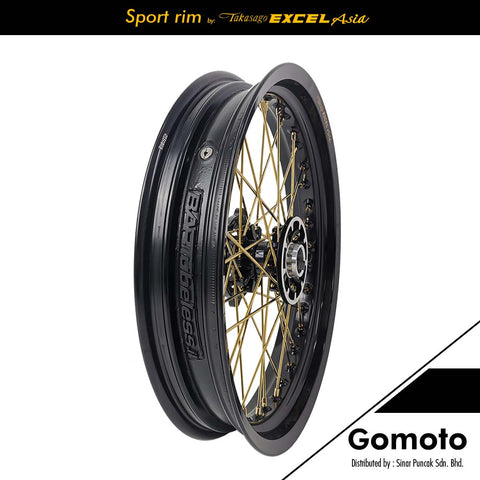 BARTubeless Kawasaki KLX150 Takasago Excel Asia (FR3.00x17 / RR3.50x17) Gold Spokes