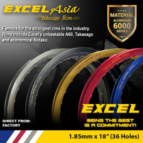 Takasago EXCEL Asia rim (1.85mm x 18") 36 Holes