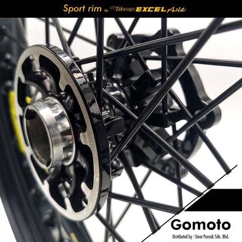 BARTubeless Kawasaki KLX150 Takasago Excel Asia (FR3.00x17 / RR3.50x17) Black Spokes