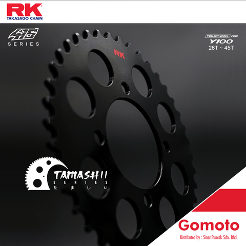 RK Takasago Chain Yamaha Y100 TAMASHII All Black Sprocket