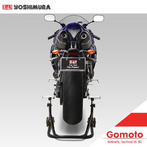 YOSHIMURA (STC) 110-388-5W80 TITANIUM COVER / CARBON END SLIP-ON R77J EXHAUST FOR YAMAHA YZF-R1