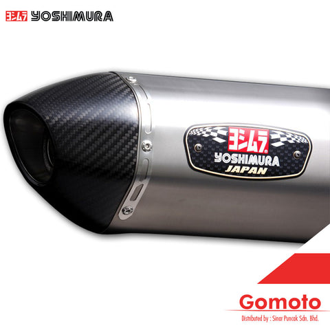 YOSHIMURA (STC) 110-388-5W80 TITANIUM COVER / CARBON END SLIP-ON R77J EXHAUST FOR YAMAHA YZF-R1