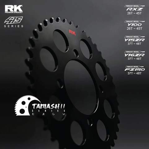 RK Takasago Chain 415 Yamaha Y100/RXZ/Y135LC/125Z TAMASHII All Black Sprocket