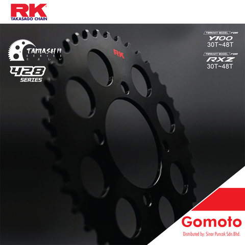 RK Takasago Chain 428 Yamaha Y100/RXZ/Y135LC/125Z TAMASHII All Black Sprocket