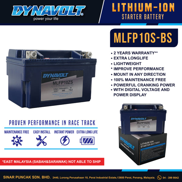Dynavolt Battery MLFP10ZS-BS 12.8V / CCA360 / 76.8Wh