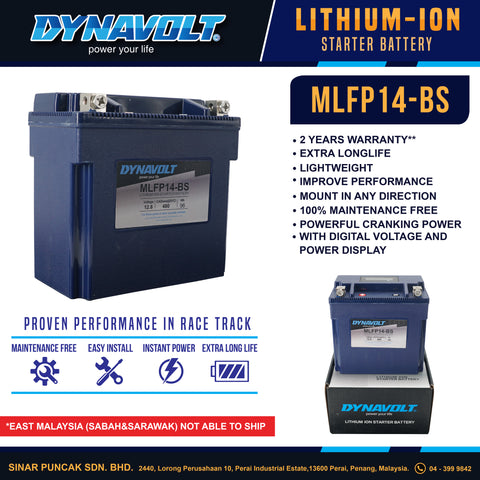 Dynavolt Battery MLFP14-BS 12.8V / CCA450 / 96Wh