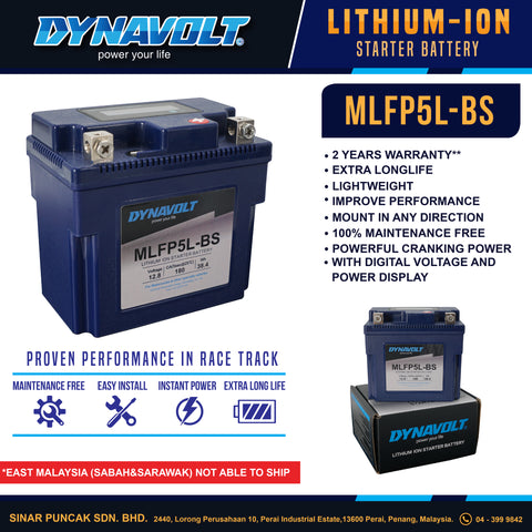 Dynavolt Battery MLFP5L-BS 12.8V / CCA180 / 38.4Wh