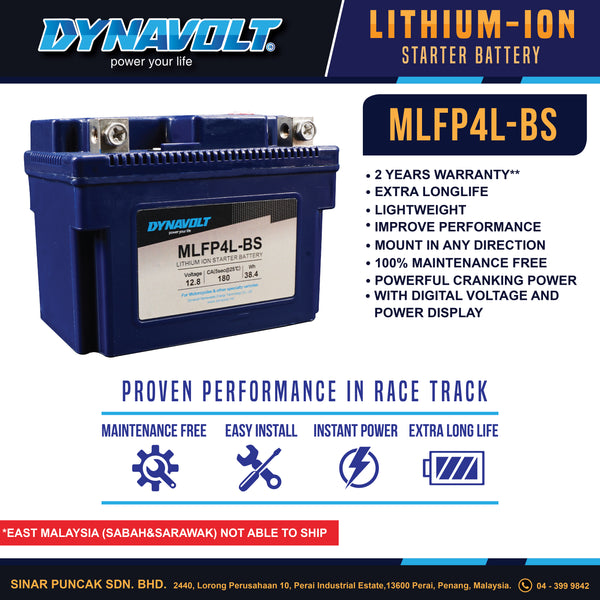 Dynavolt Battery MLFP4L-BS 12.8V / CCA180 / 38.4Wh